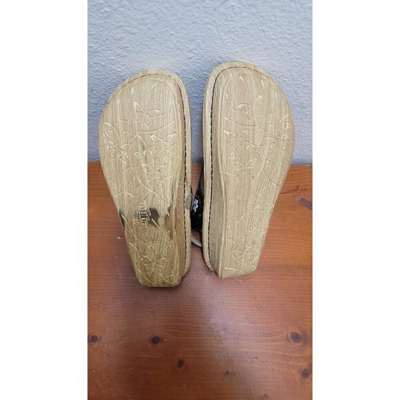 ALEGRIA VIKI LEATHER WOMEN'S FLORAL PRINT ADJUSTABLE STRAP SANDAL SIZE 40 - Picture 7 of 10